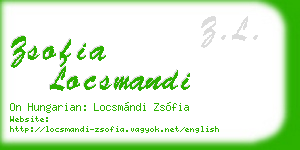 zsofia locsmandi business card