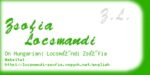 zsofia locsmandi business card